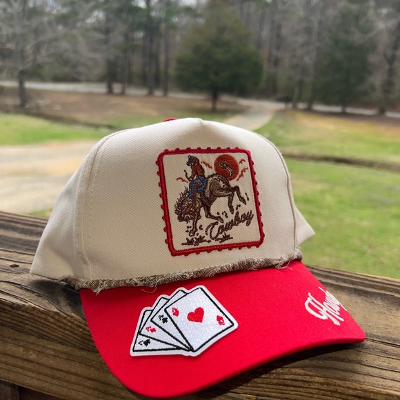 Howdy Red and Tan Cowboy Trucker Hat - Picture 3 of 4